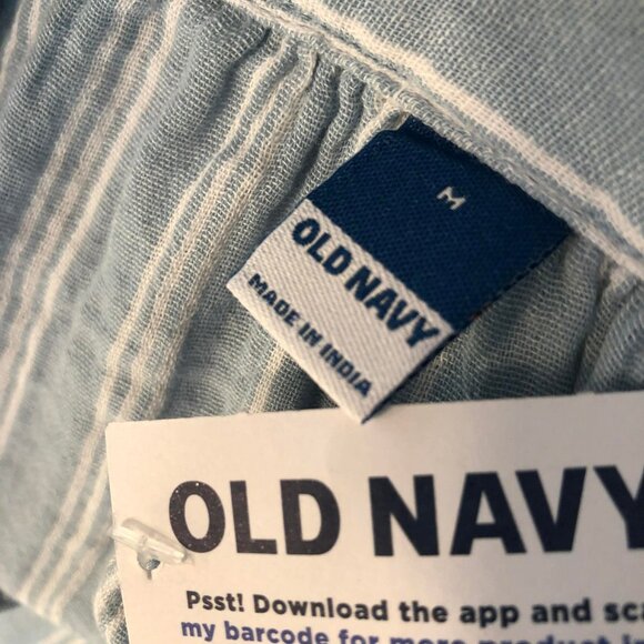 NWT OLD NAVY Chambray Stripe Belted Midi Shirt Dress Long Raglan Sleeves M - Picture 6 of 6